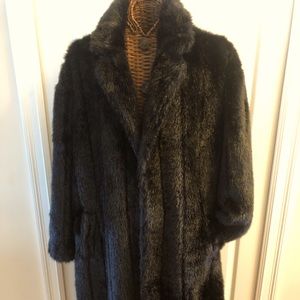 Black faux fur Bagazio. Ankle length. Size XL. Retails for $700